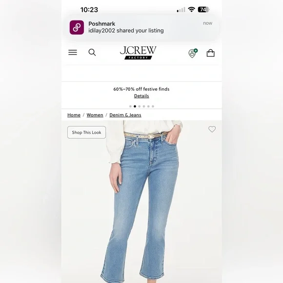 J. Crew Mid Rise Flare Cropped Jeans - Picture 3 of 11